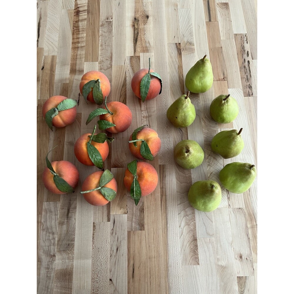 Lot of 16 Faux Fruit Pears & Apples (or Oranges) Realistic Display Decor